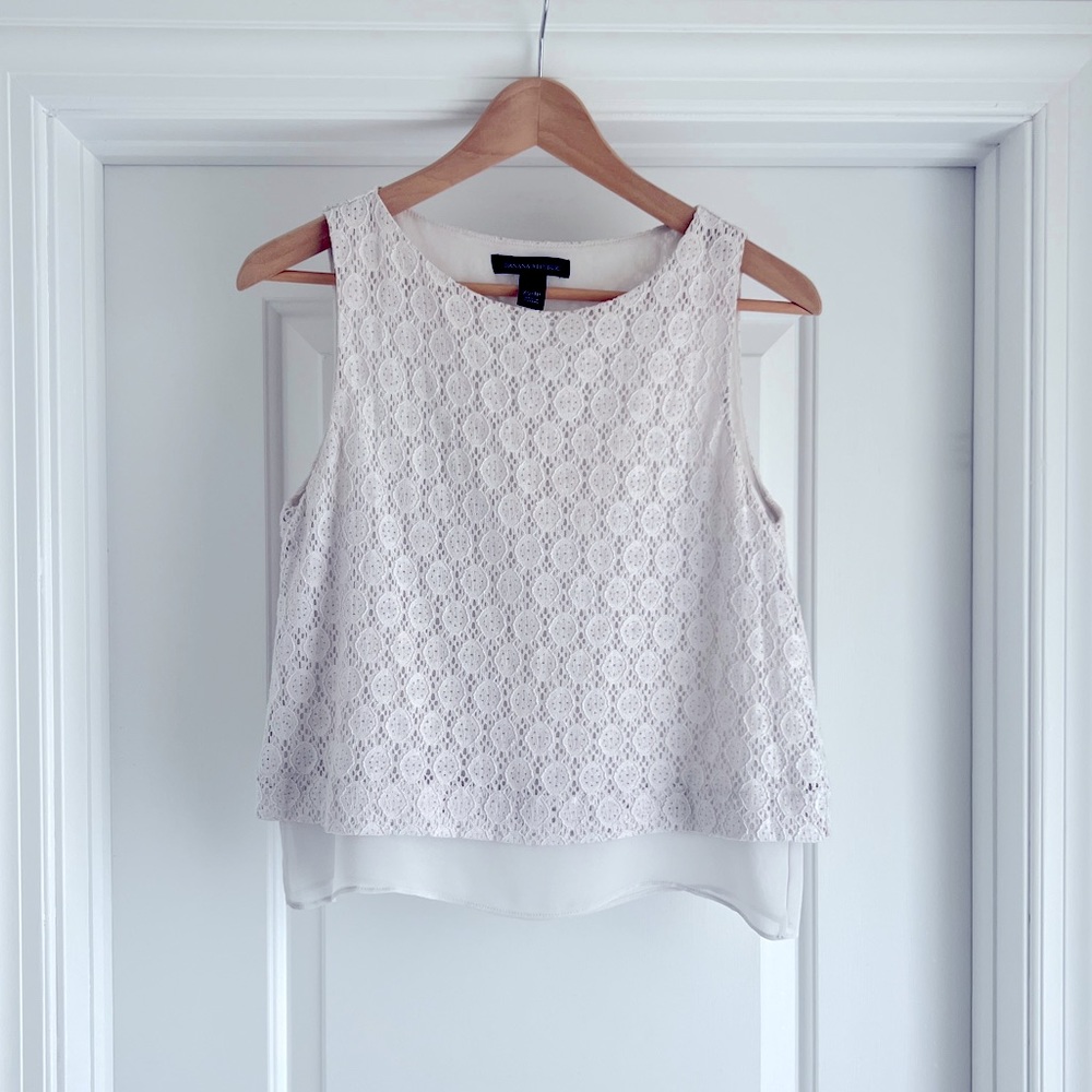 Banana Republic lace layered top with chiffon - Sz XS